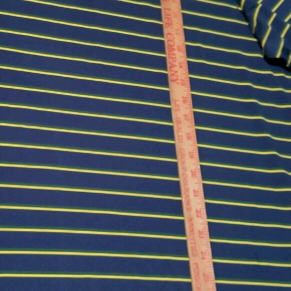 Ralph Lauren RLX Polo Shirt Men XL Golf Course Logo Blue Green Yellow Striped - Picture 6 of 16